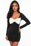 Be My Darling Black Bow Mini Dress